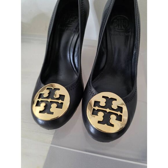 Tory Burch Black Lether Sally Pumps W5.5 (3.5" heel) - Picture 3 of 9